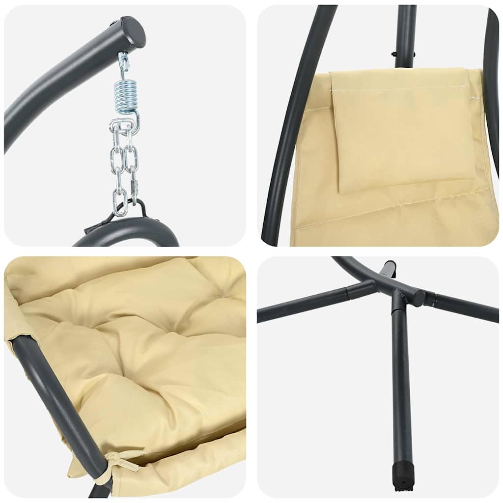 Scaun suspendat ou Manual Bej 94 x 107 x 196,5 cm Oțel