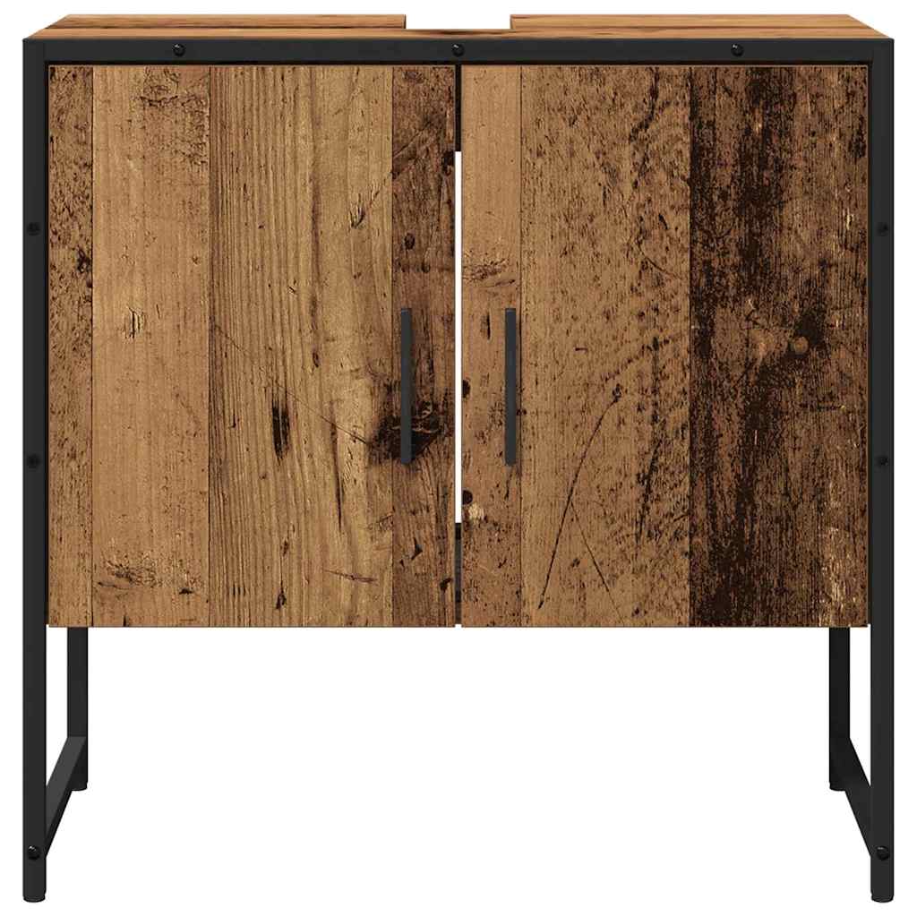 Set de mobilier pentru baie Pe perete 2 pcs Maro Lemn compozit