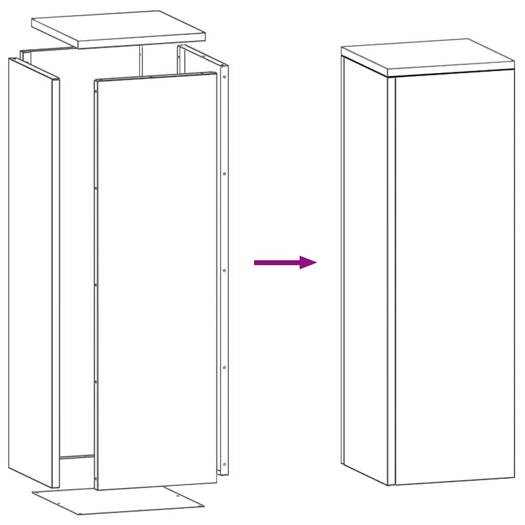 Suport pentru plante 2 pcs Alb 24 x 24 x 75 cm Oțel