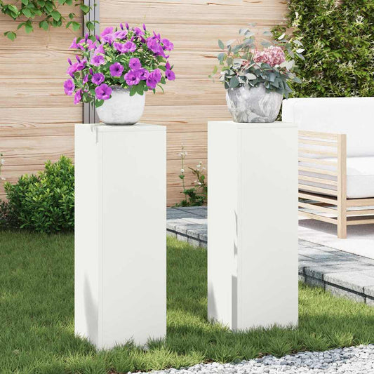 Suport pentru plante 2 pcs Alb 24 x 24 x 75 cm Oțel