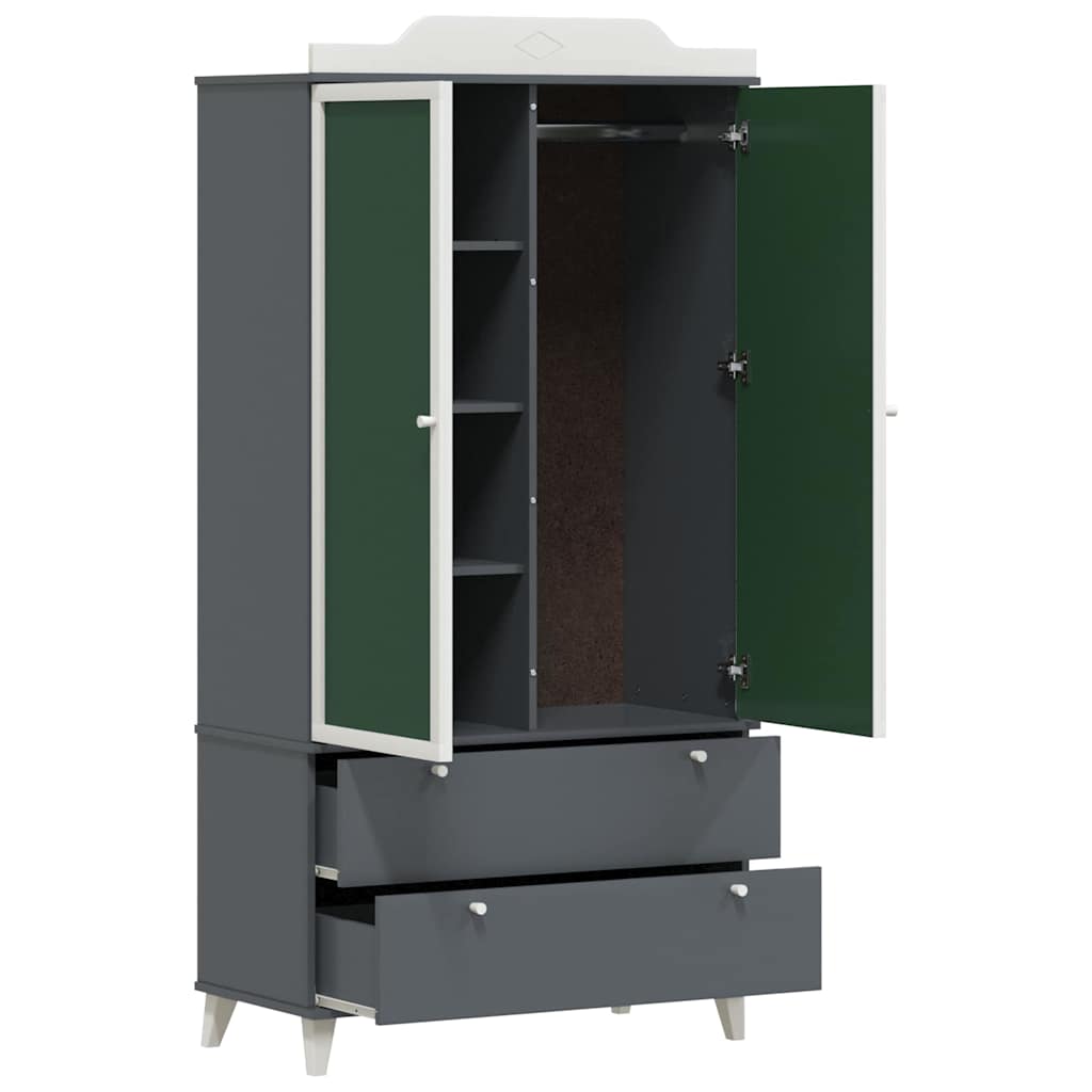 Dulap cu tablă de scris cu sertar Gri și alb Lemn compozit