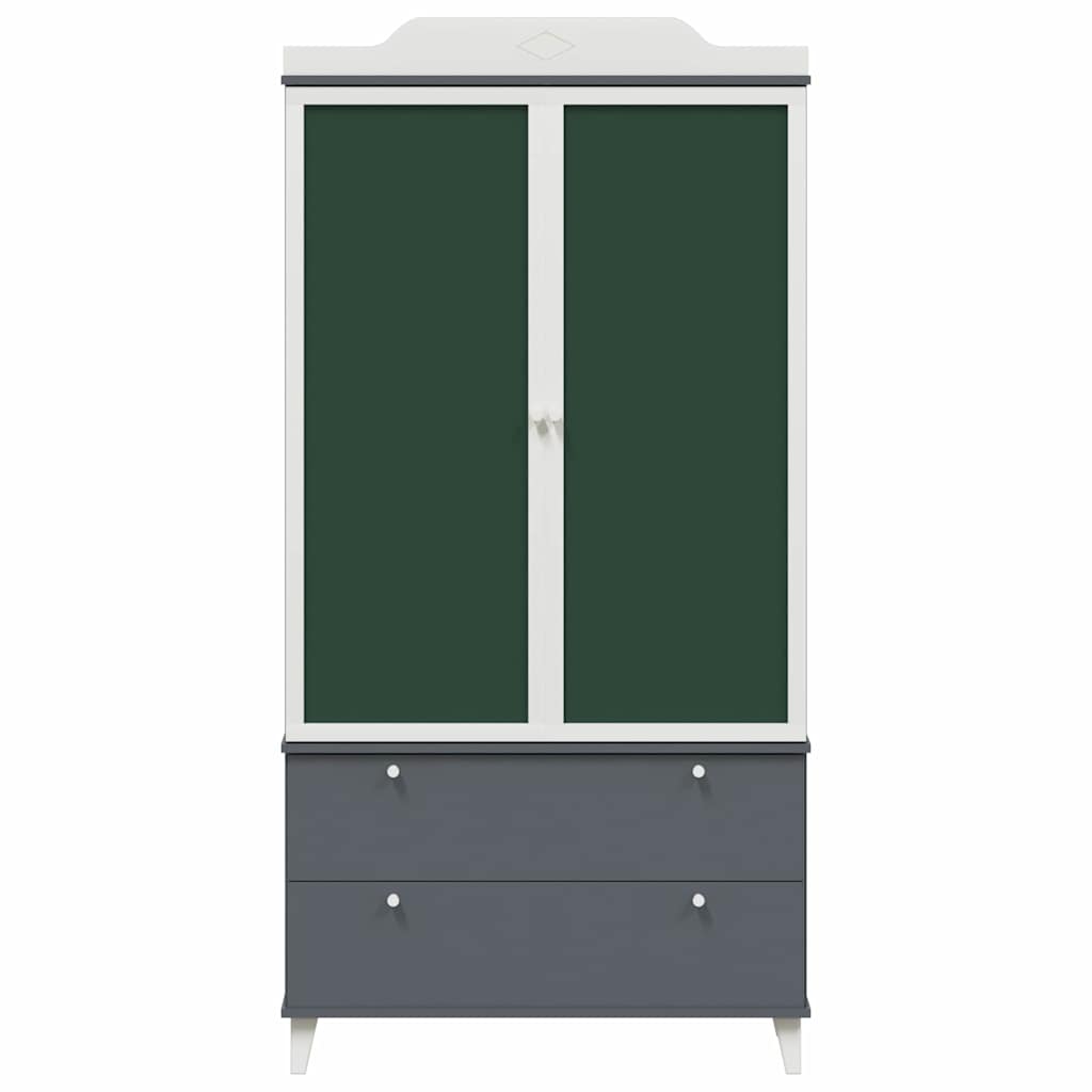 Dulap cu tablă de scris cu sertar Gri și alb Lemn compozit