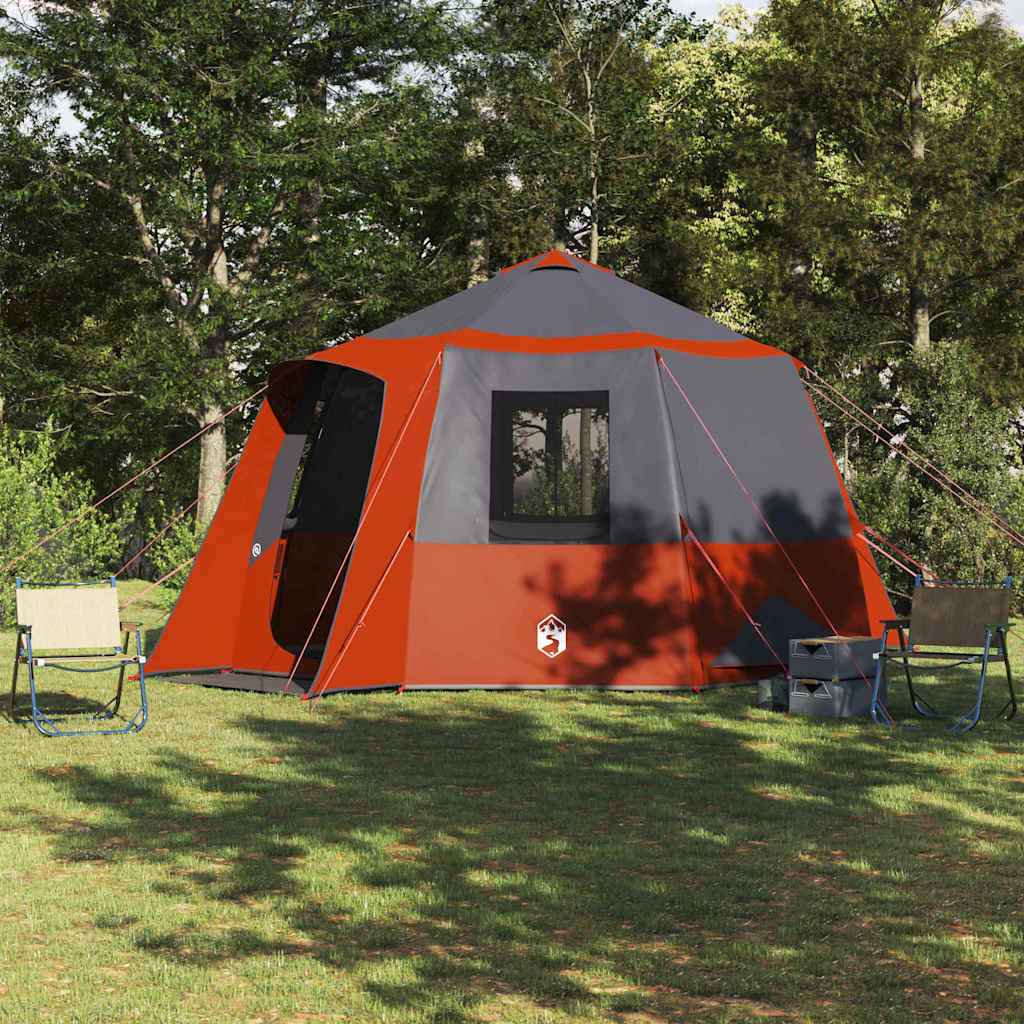 Tent Cabină cu acoperiș Gri și Portocalie 405 x 405 x 273 cm