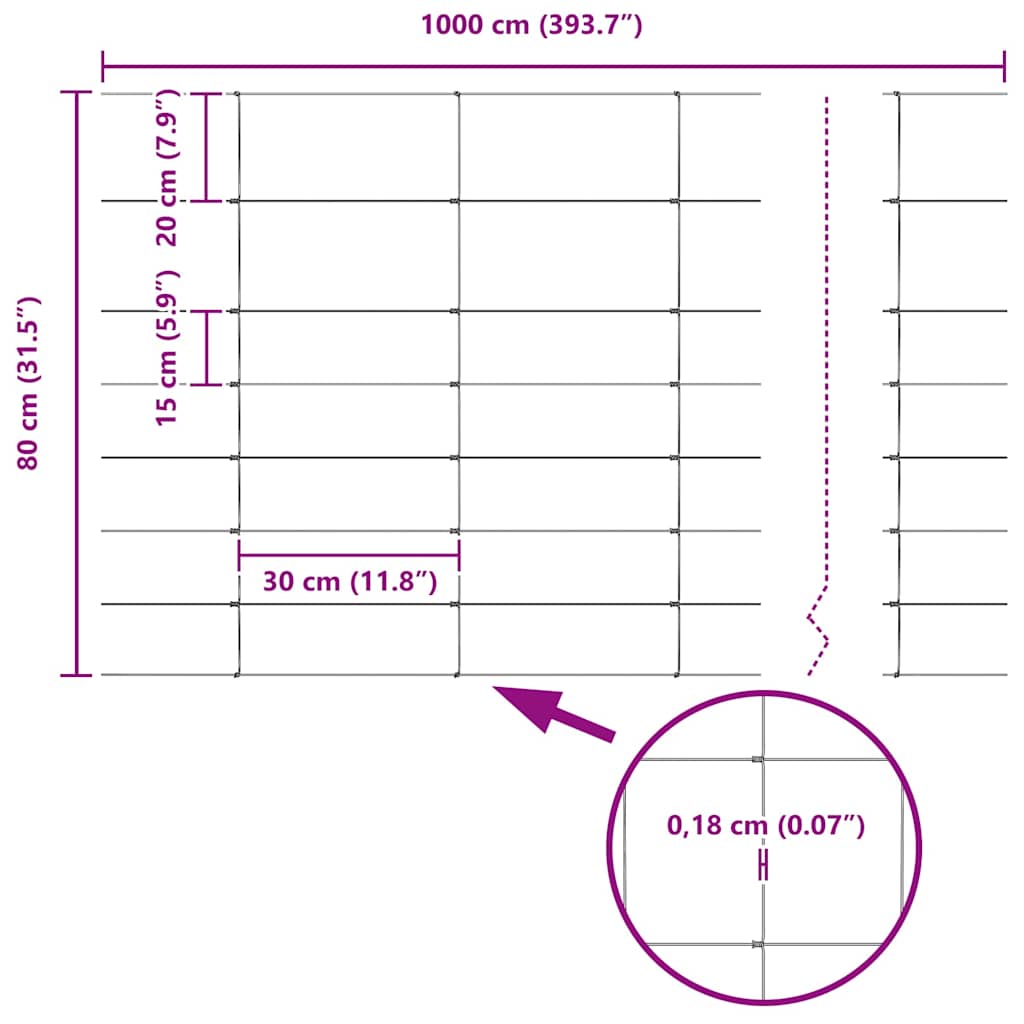 Gard pentru câmp Argintiu 100 x 0,8 m Oțel galvanizat