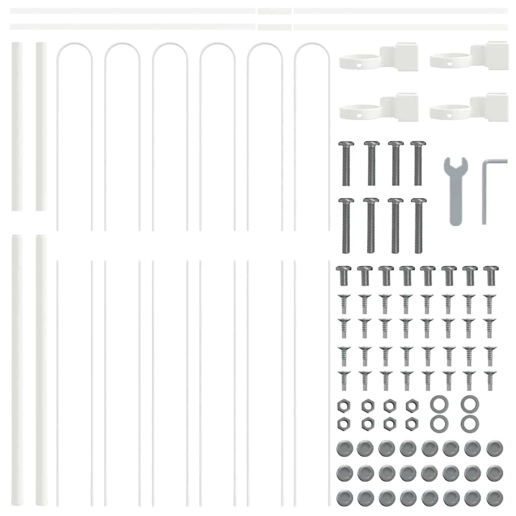 Gard de Grădină Alb 1.7 x 1.5 m Oțel vopsit în pulbere