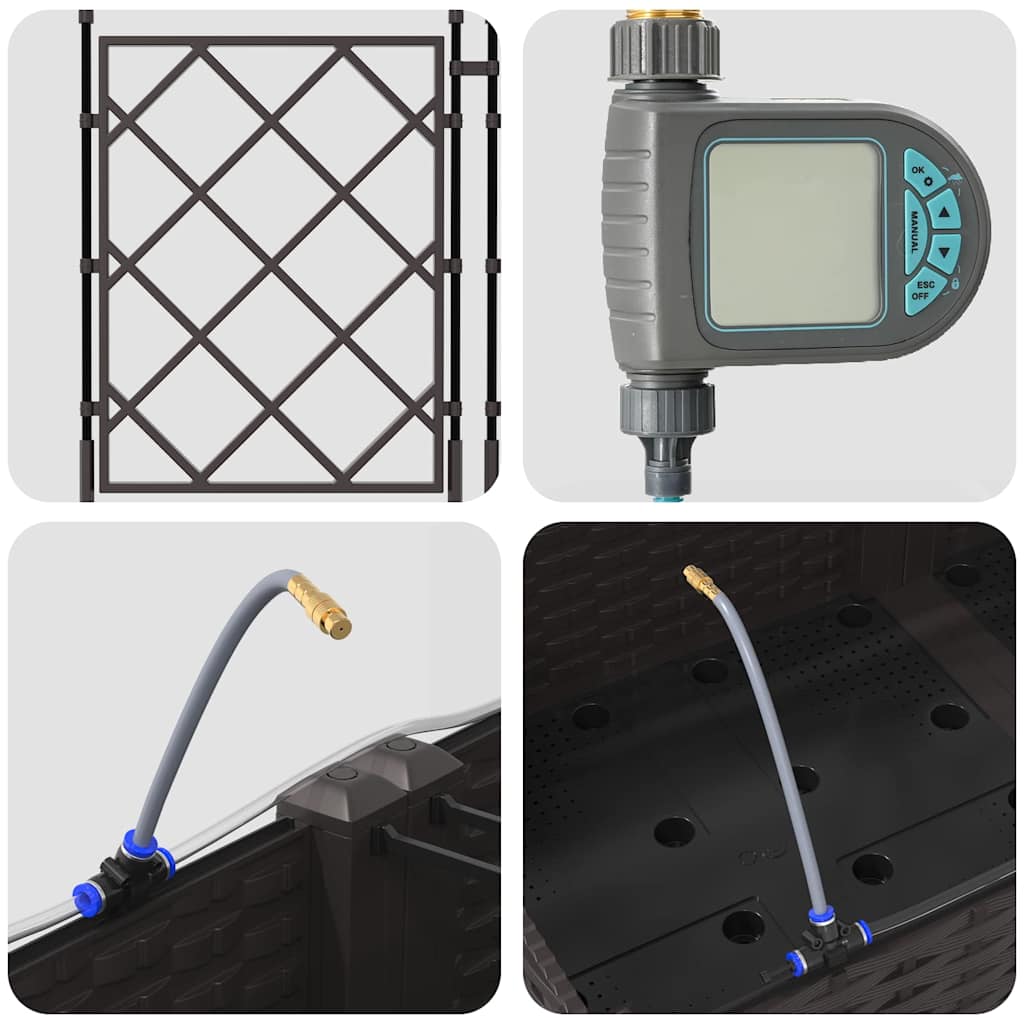 Vază pentru Grădină 5 pcs Maro Oțel