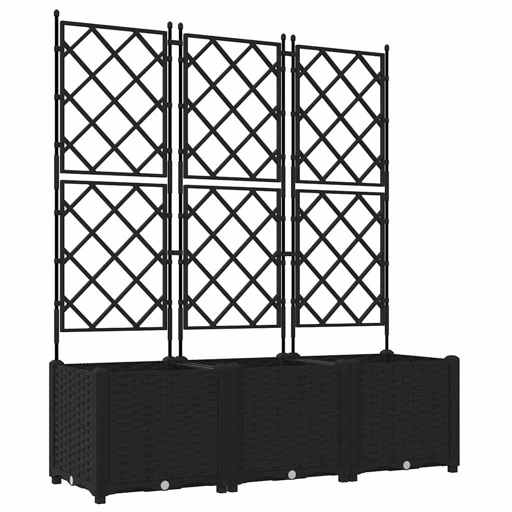 Vază pentru Grădină 3 pcs Negru 120 x 40 x 143 cm Oțel