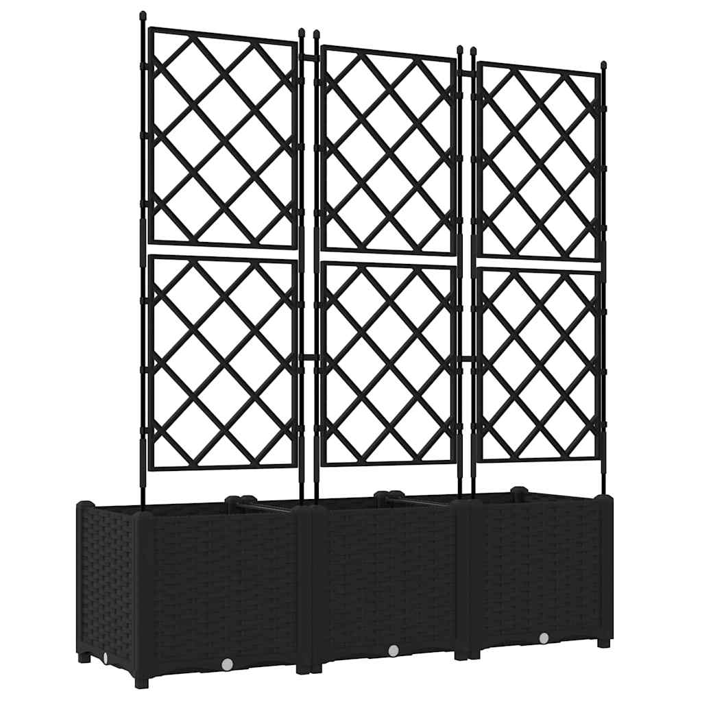 Vază pentru Grădină 3 pcs Negru 120 x 40 x 143 cm Oțel