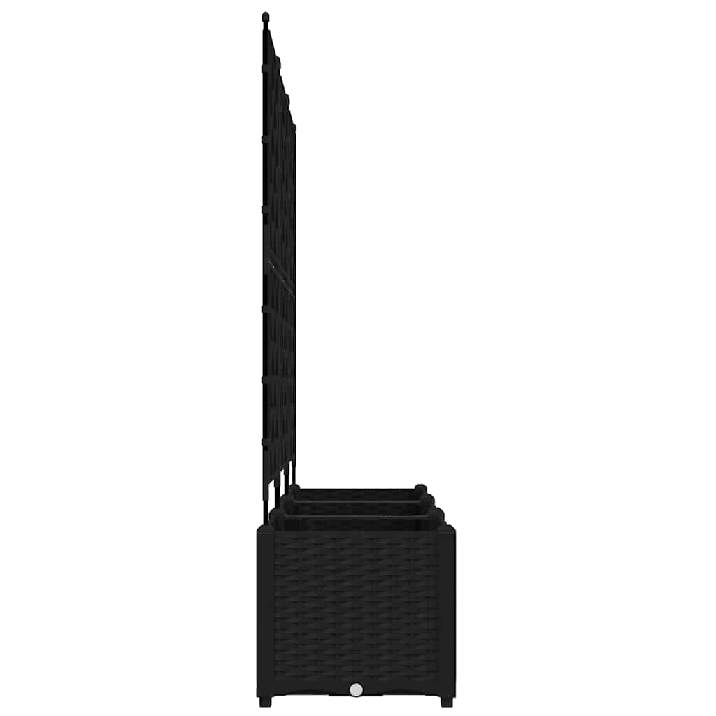 Vază pentru Grădină 3 pcs Negru 120 x 40 x 143 cm Oțel