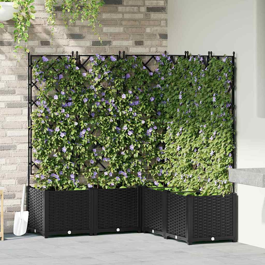 Vază pentru Grădină 5 pcs Negru 120 x 120 x 143 cm Oțel