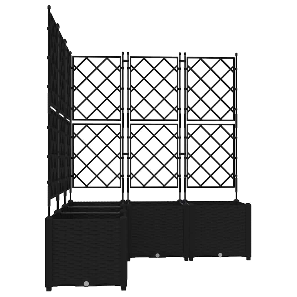 Vază pentru Grădină 5 pcs Negru 120 x 120 x 143 cm Oțel