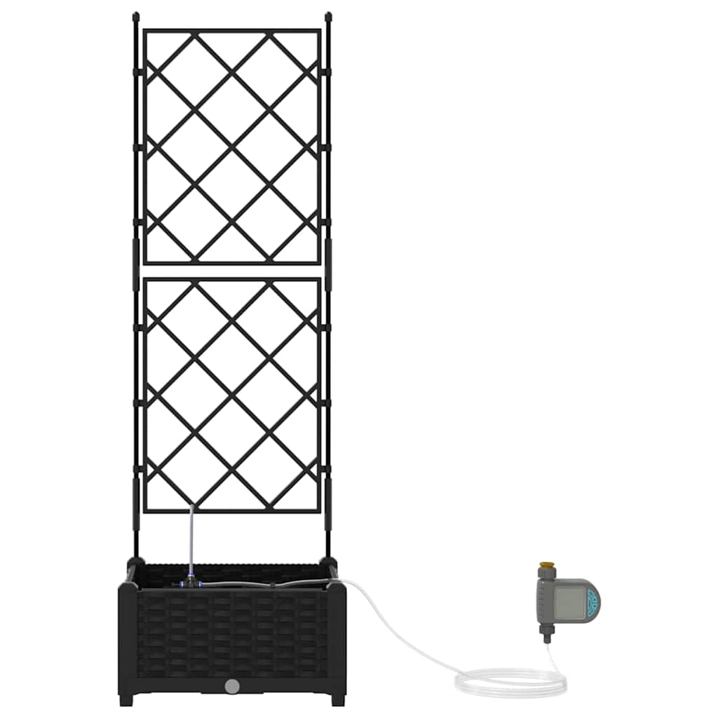 Vază pentru Grădină Negru 40 x 40 x 126 cm Oțel