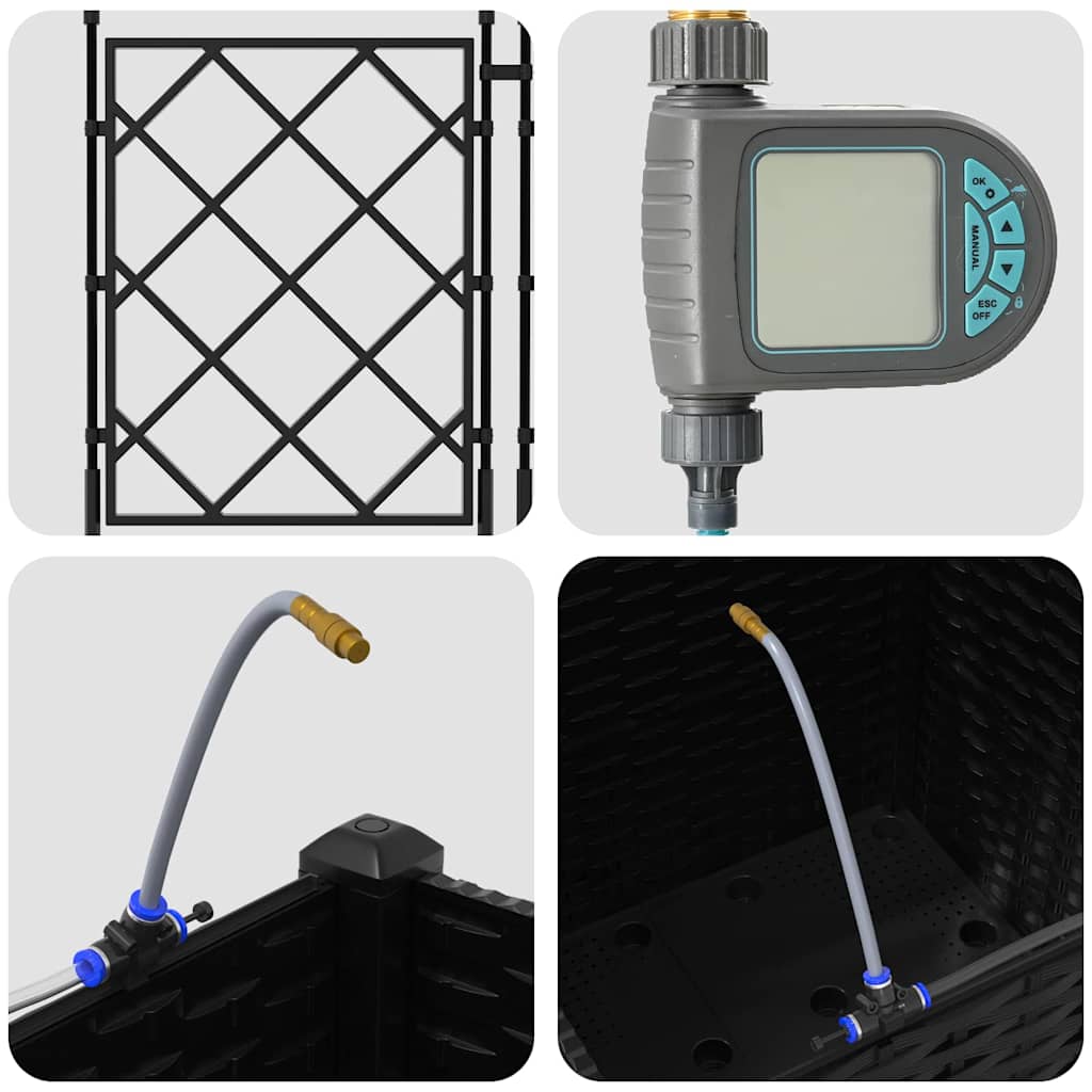 Vază pentru Grădină Negru 40 x 40 x 142 cm Plastic