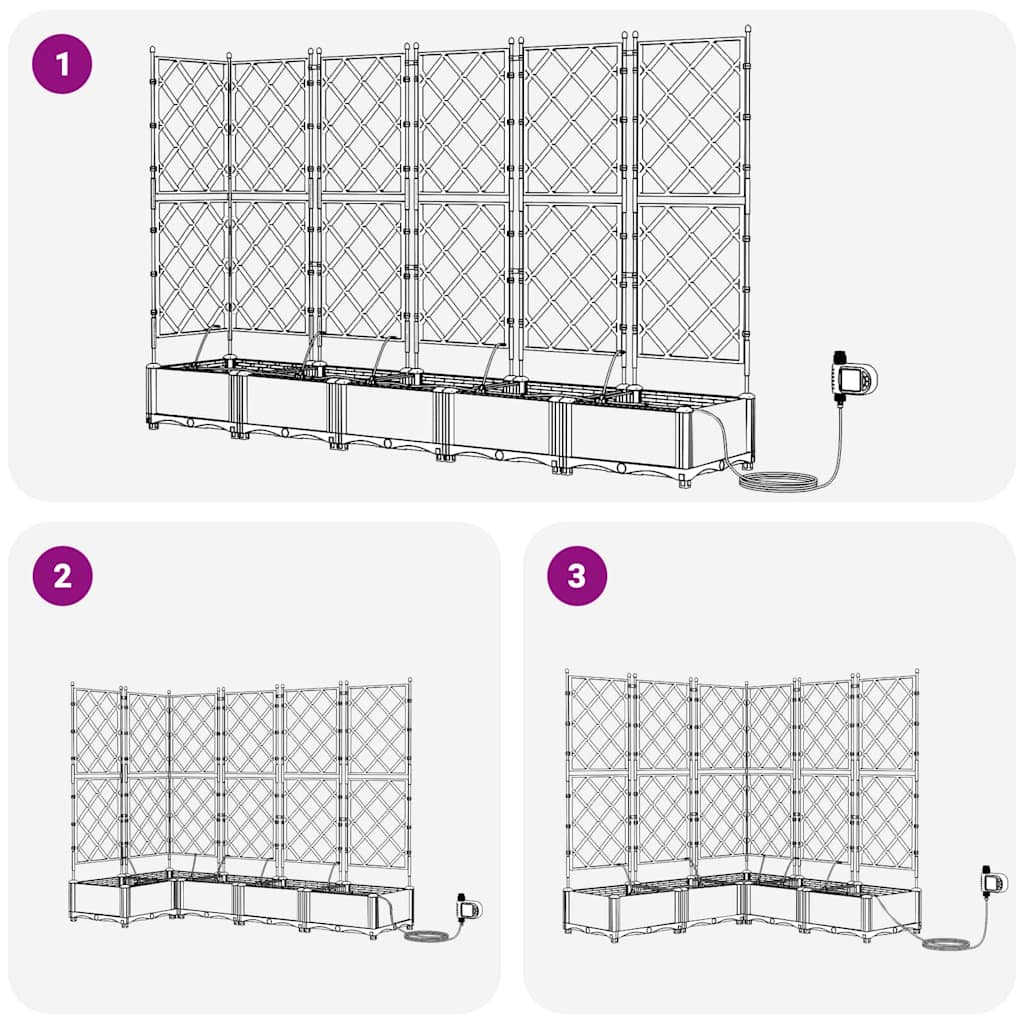 Vază pentru Grădină 5 pcs Negru Oțel