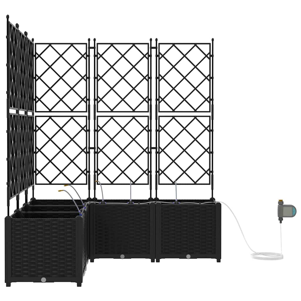 Vază pentru Grădină 5 pcs Negru Oțel