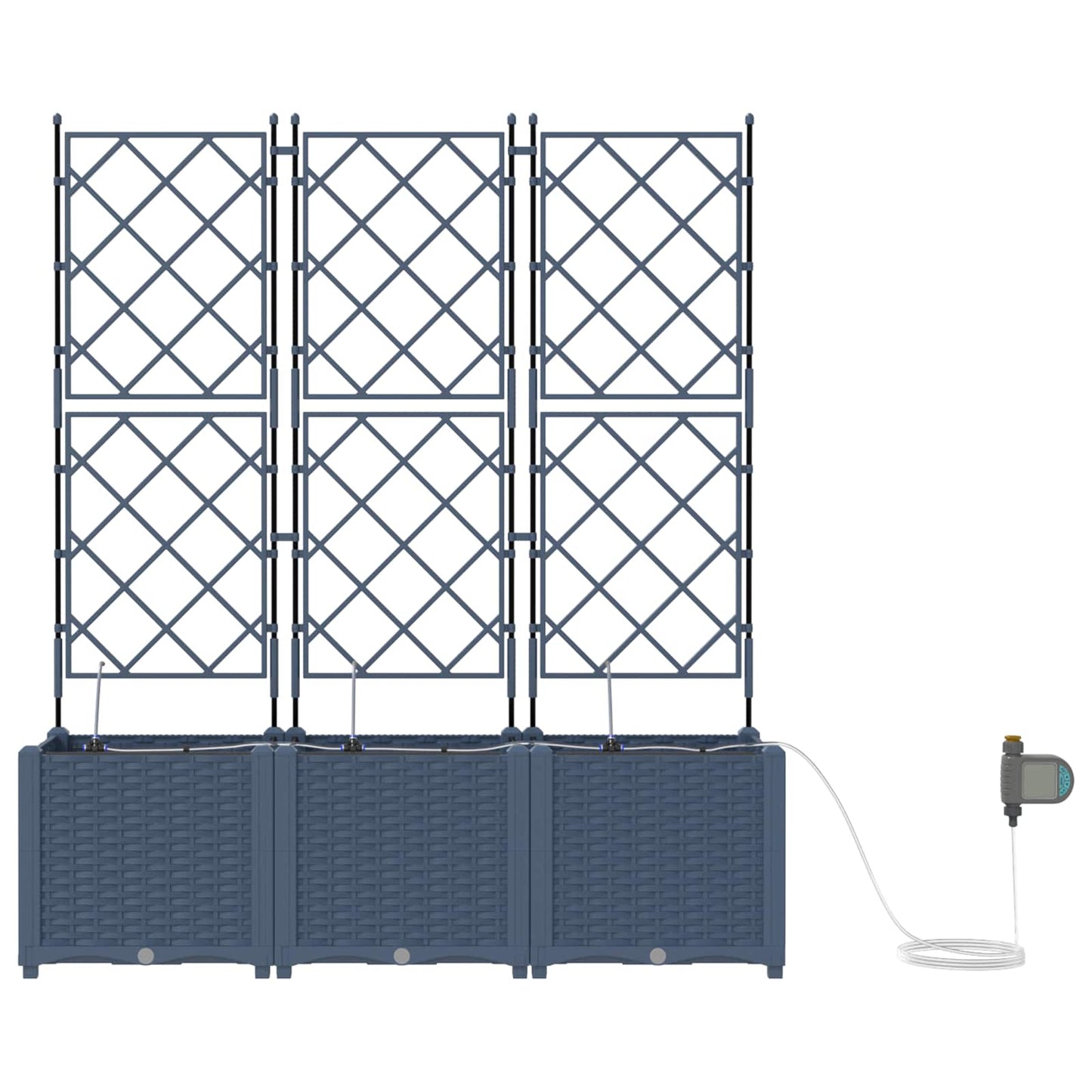 Vază pentru Grădină 4 pcs Gri 120 x 120 x 142 cm Oțel