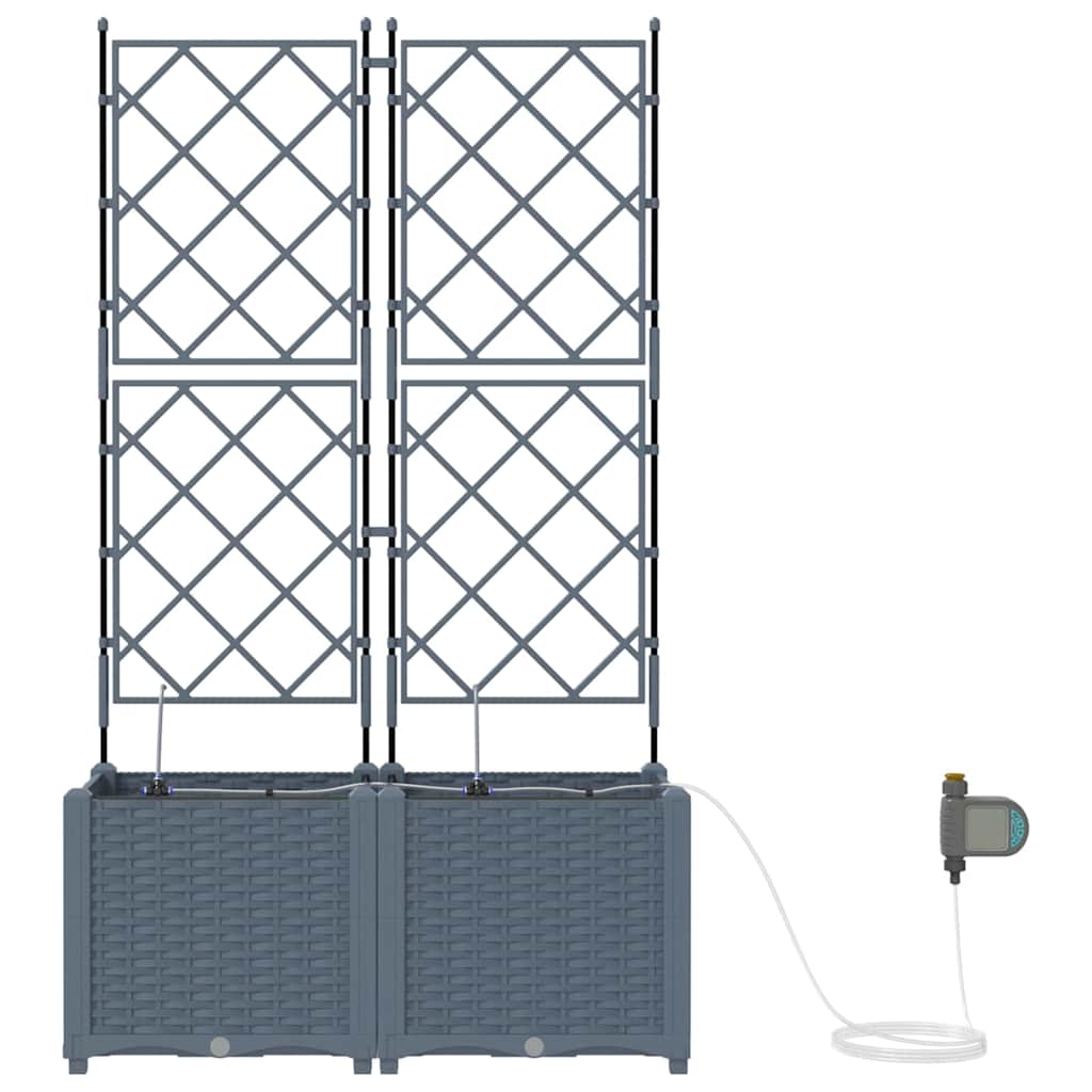 Vază pentru Grădină 2 pcs Gri Deschis Oțel