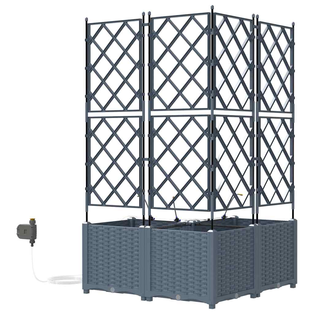 Vază pentru Grădină 3 pcs Gri Deschis Oțel