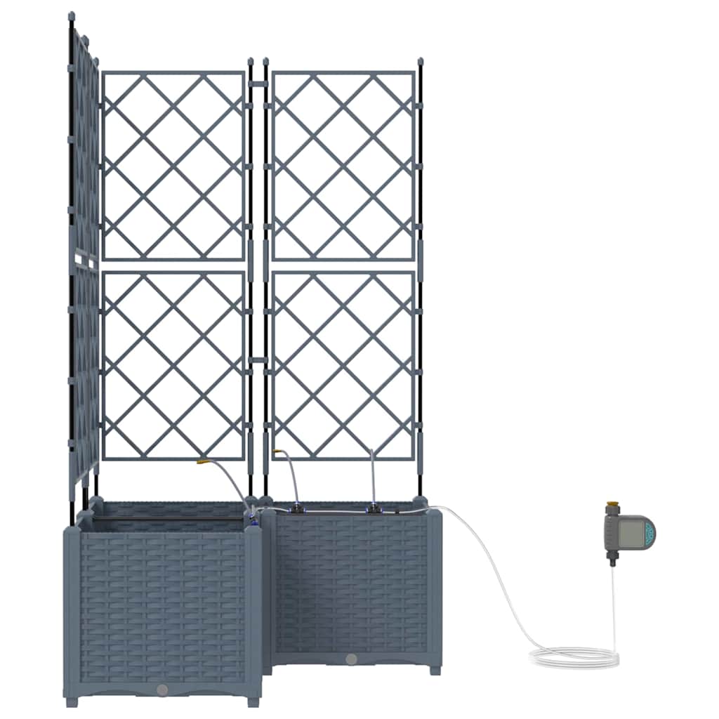 Vază pentru Grădină 3 pcs Gri Deschis Oțel