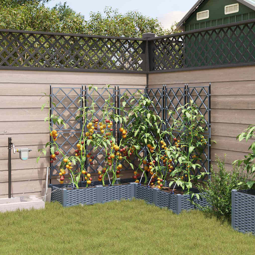 Vază pentru Grădină 5 pcs Gri Deschis Oțel