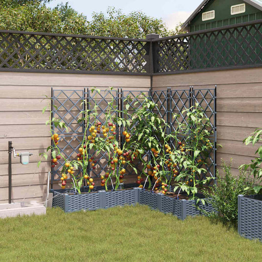 Vază pentru Grădină 5 pcs Gri Deschis Oțel