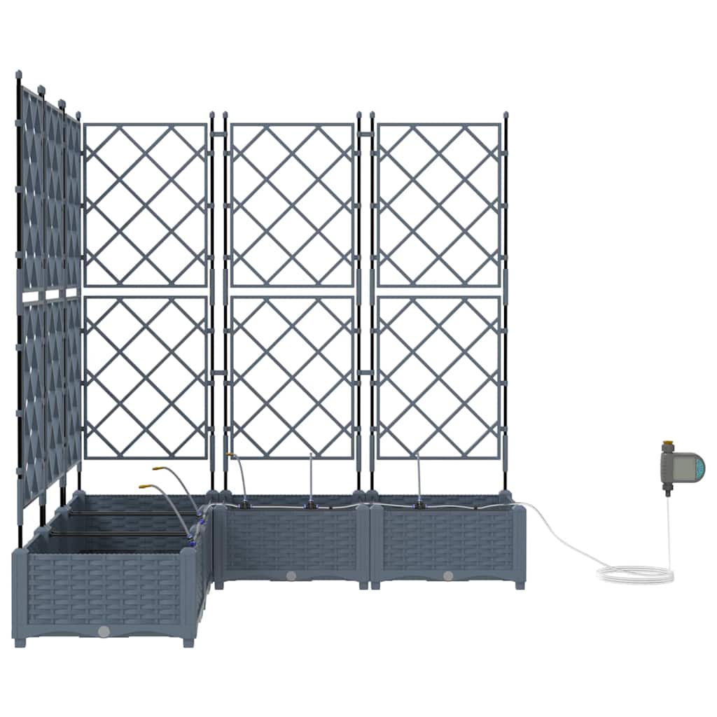 Vază pentru Grădină 5 pcs Gri Deschis Oțel