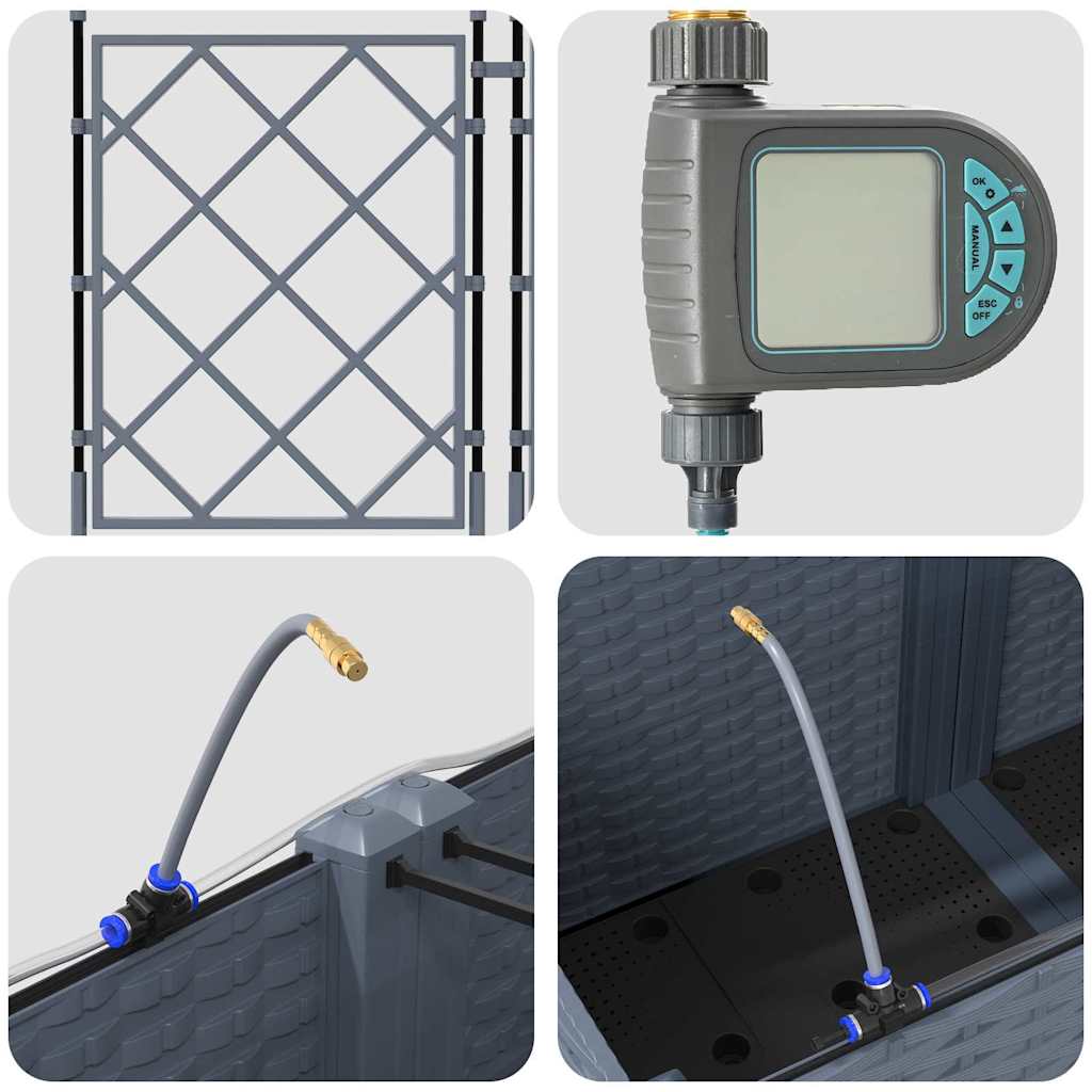 Vază pentru Grădină 5 pcs Gri Deschis Oțel