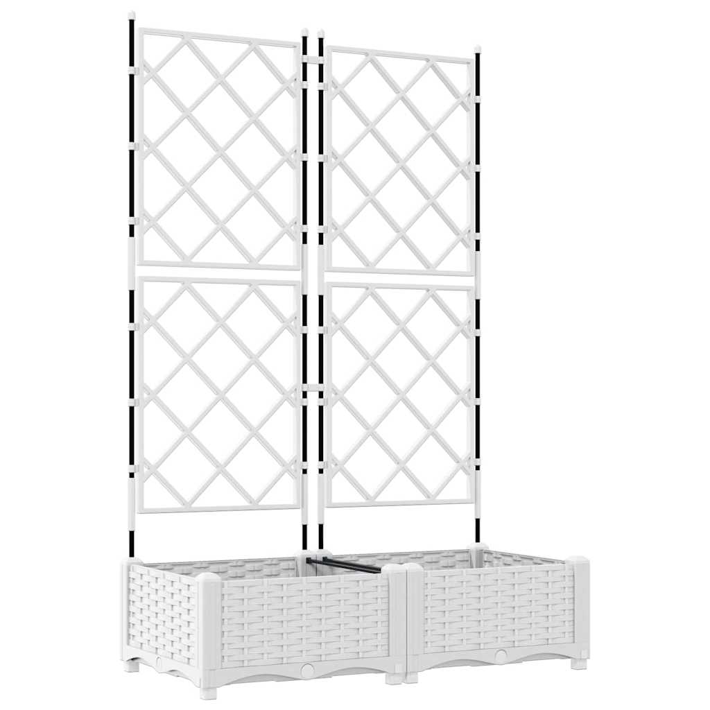 Vază pentru Grădină 2 pcs Alb 80 x 40 x 125,5 cm Oțel
