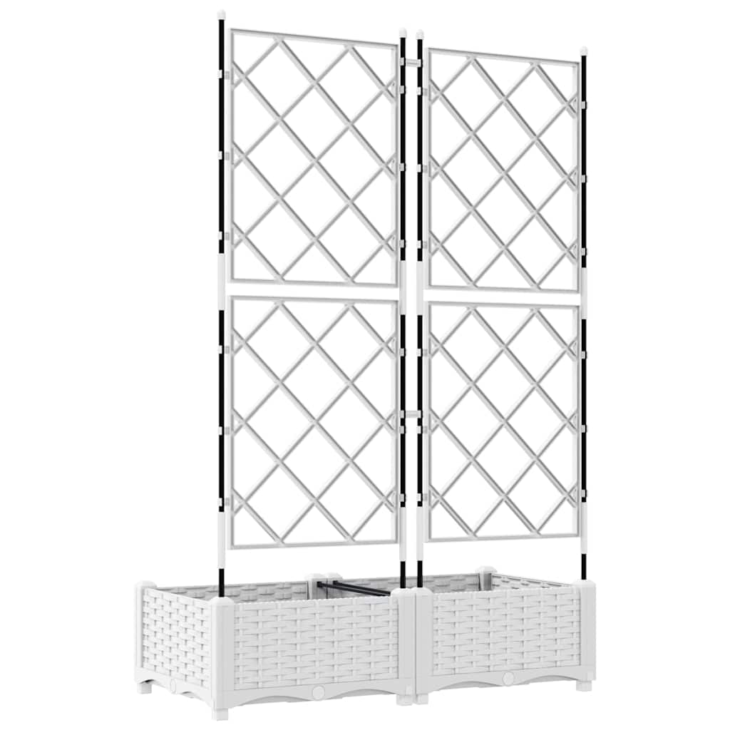 Vază pentru Grădină 2 pcs Alb 80 x 40 x 125,5 cm Oțel