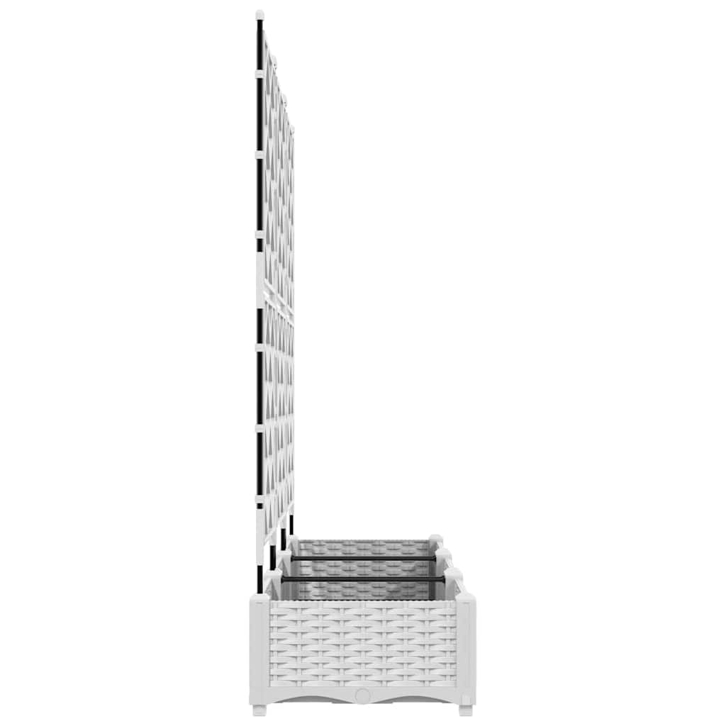 Vază pentru Grădină 3 pcs Alb 120 x 40 x 125,5 cm Oțel