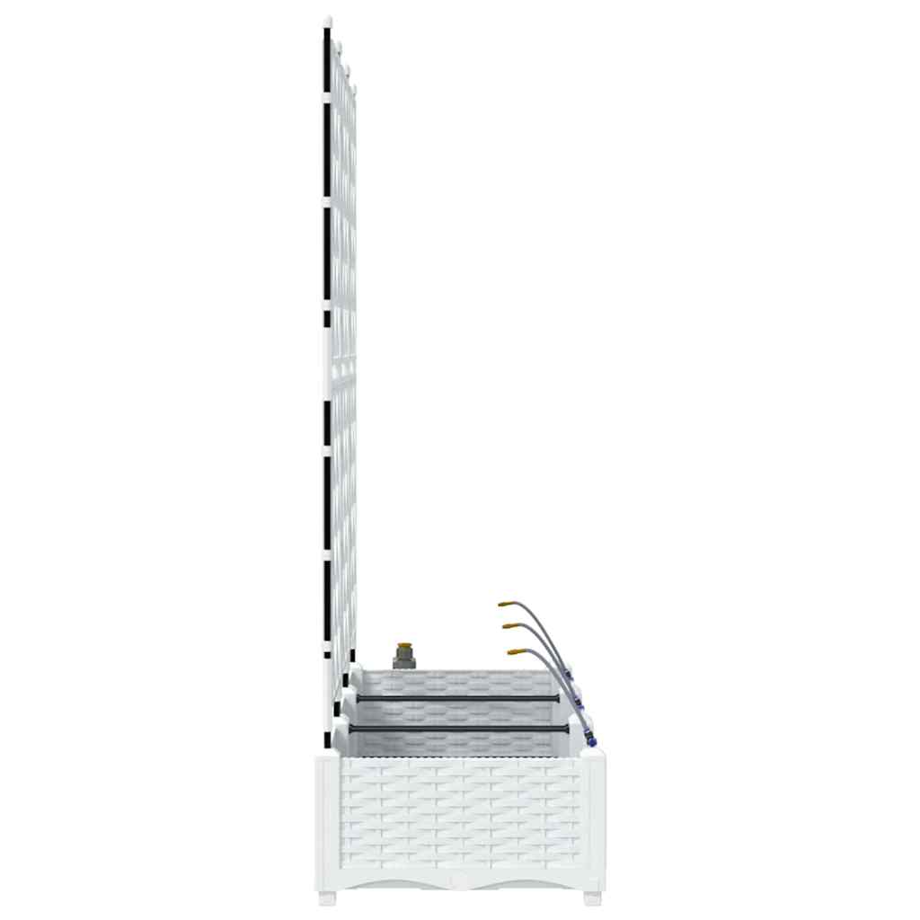 Vază pentru Grădină 3 pcs Alb Oțel