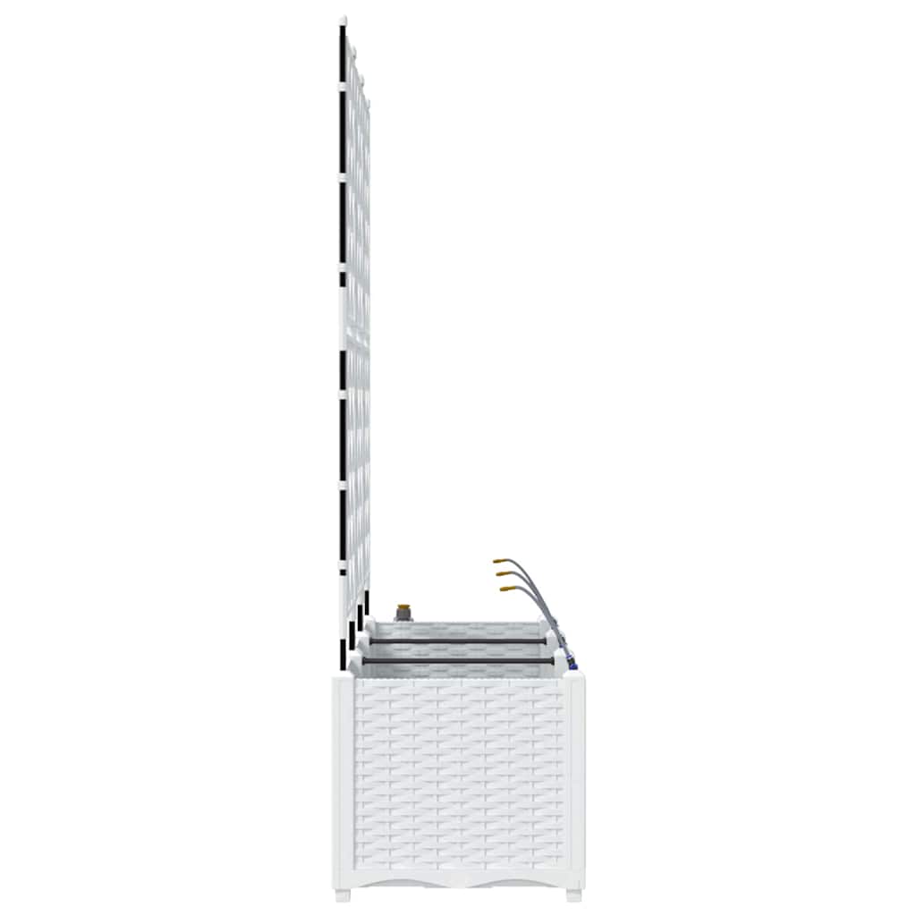 Vază pentru Grădină 3 pcs Alb Oțel