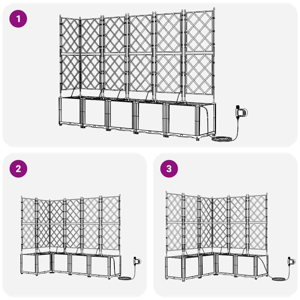 Vază pentru Grădină 5 pcs Alb Oțel