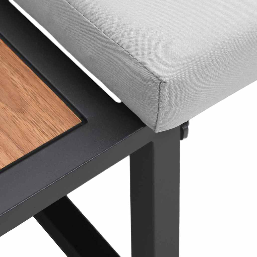 Canapea de grădină Gri deschis 200,5 x 70 x 85,5 cm Oțel