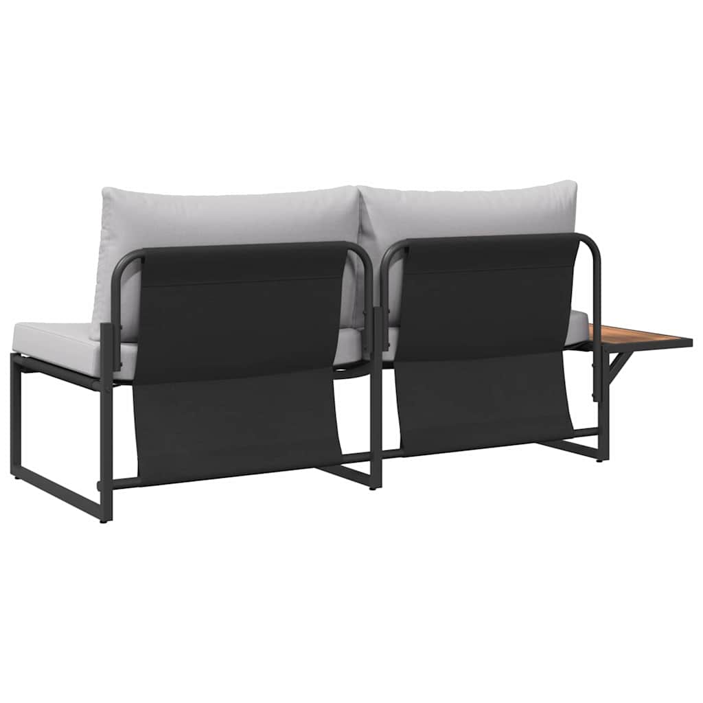 Canapea de grădină Gri deschis 200,5 x 70 x 85,5 cm Oțel