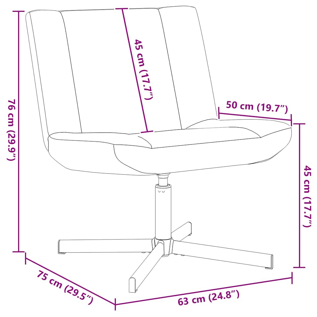 Scaun pivotant Gri deschis 63 x 75 x 76 cm țesătură
