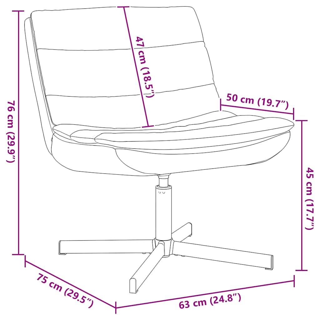 Scaun pivotant Alb 63 x 75 x 76 cm PU