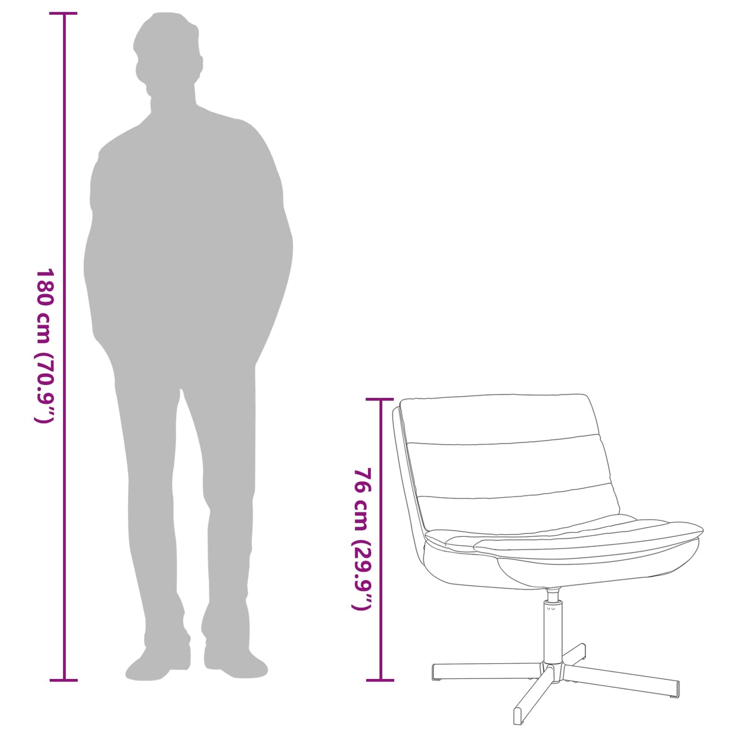 Scaun pivotant Negru 63 x 75 x 76 cm PU antic