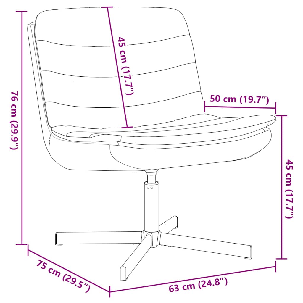 Scaun pivotant Negru 63 x 75 x 76 cm țesătură