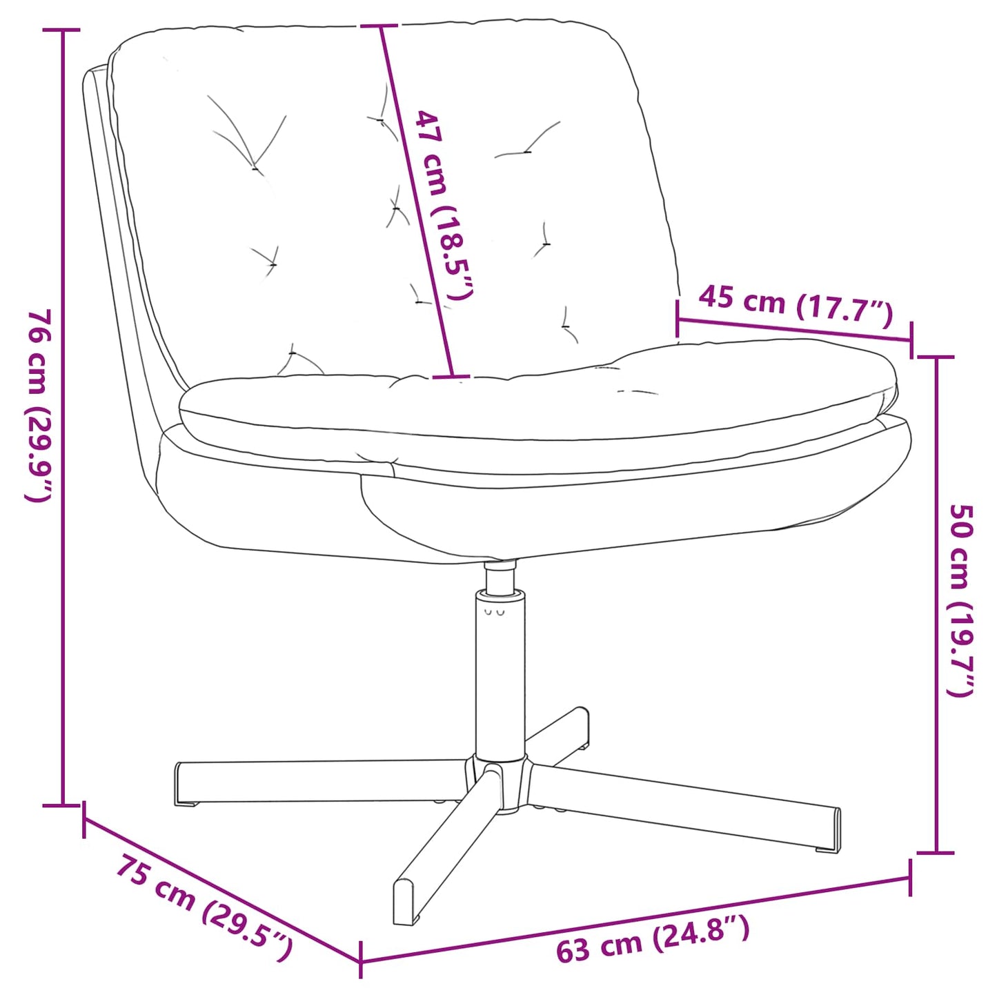 Scaun Relaxant Rotativ Turcoaz 63 x 75 x 76 cm Catifea