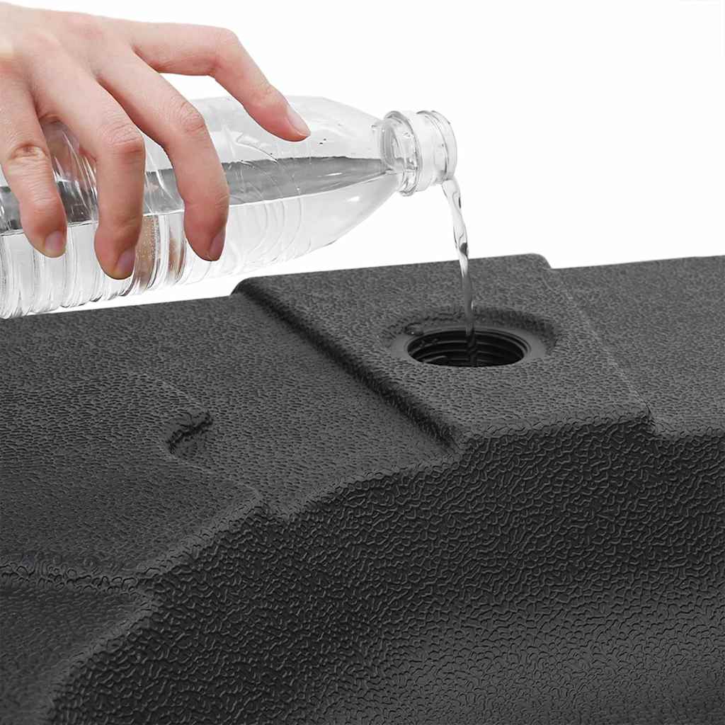 Set Bază Umbrelă 2 pcs Negru 88.5 x 88.5 x 12 cm Plastic - Vendito