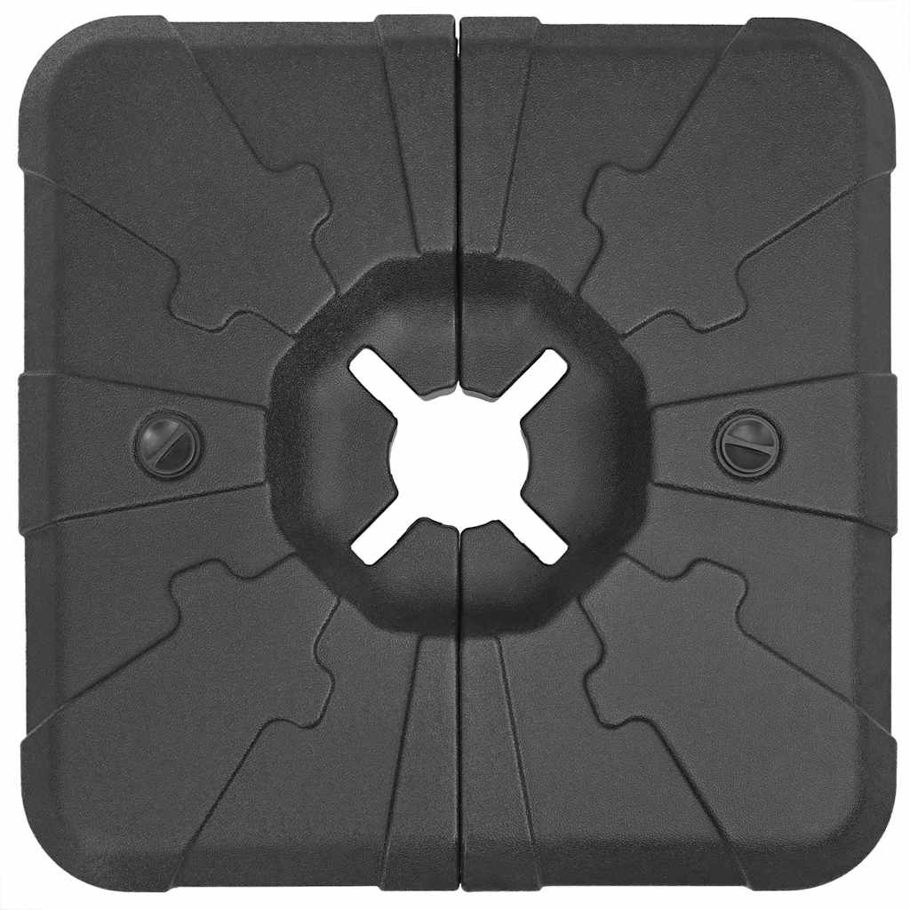 Set Bază Umbrelă 2 pcs Negru 88.5 x 88.5 x 12 cm Plastic - Vendito