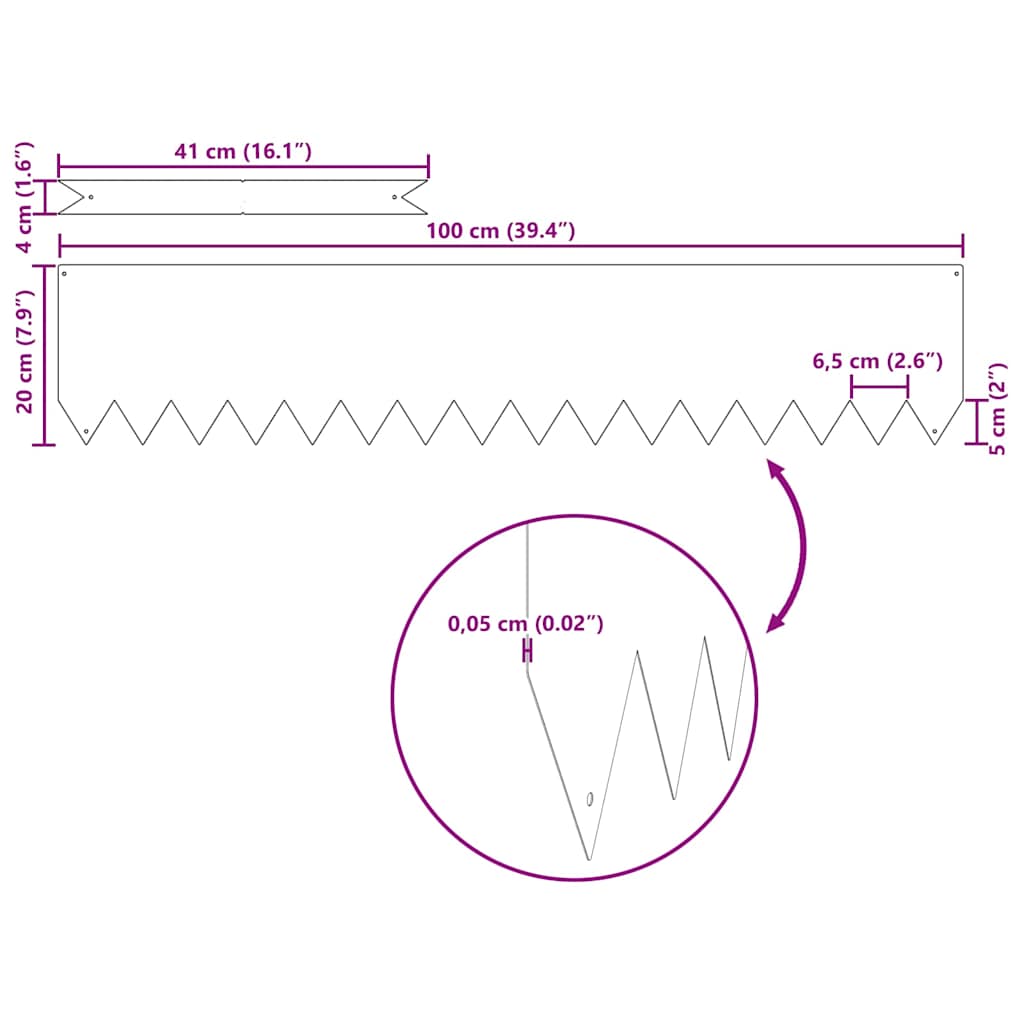 Margine pentru gazon 50 pcs Alb 100 x 0.05 x 20 cm
