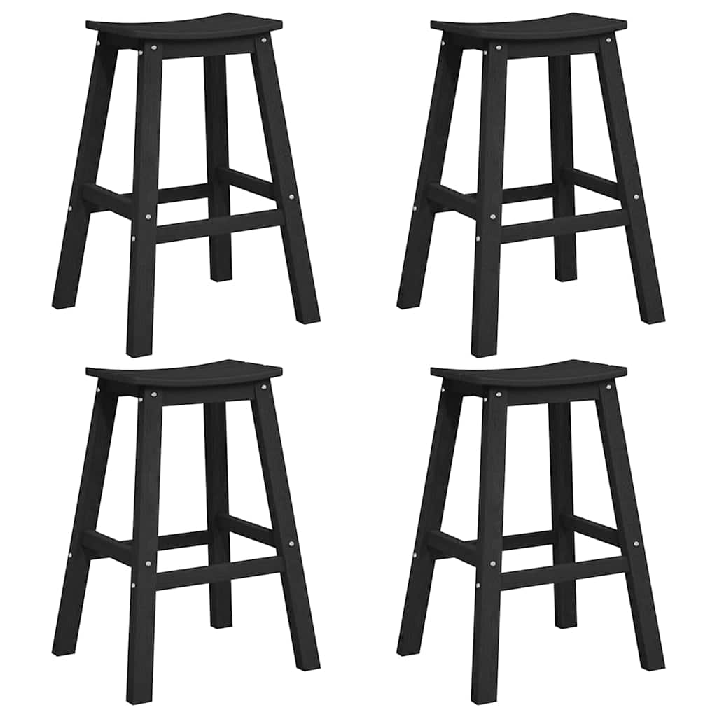 Set bar de grădină 4 pcs Negru HDPE