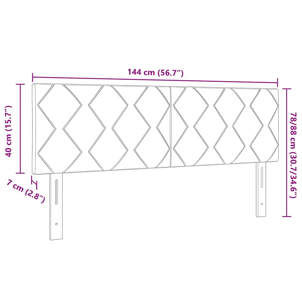 Tăblie cap Negru 144 cm Catifea