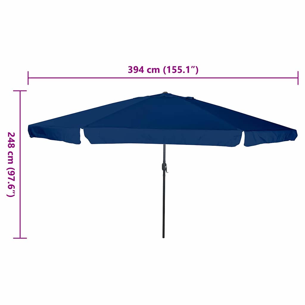 Parasol de Grădină Albastru azur 395 x 395 x 245 cm