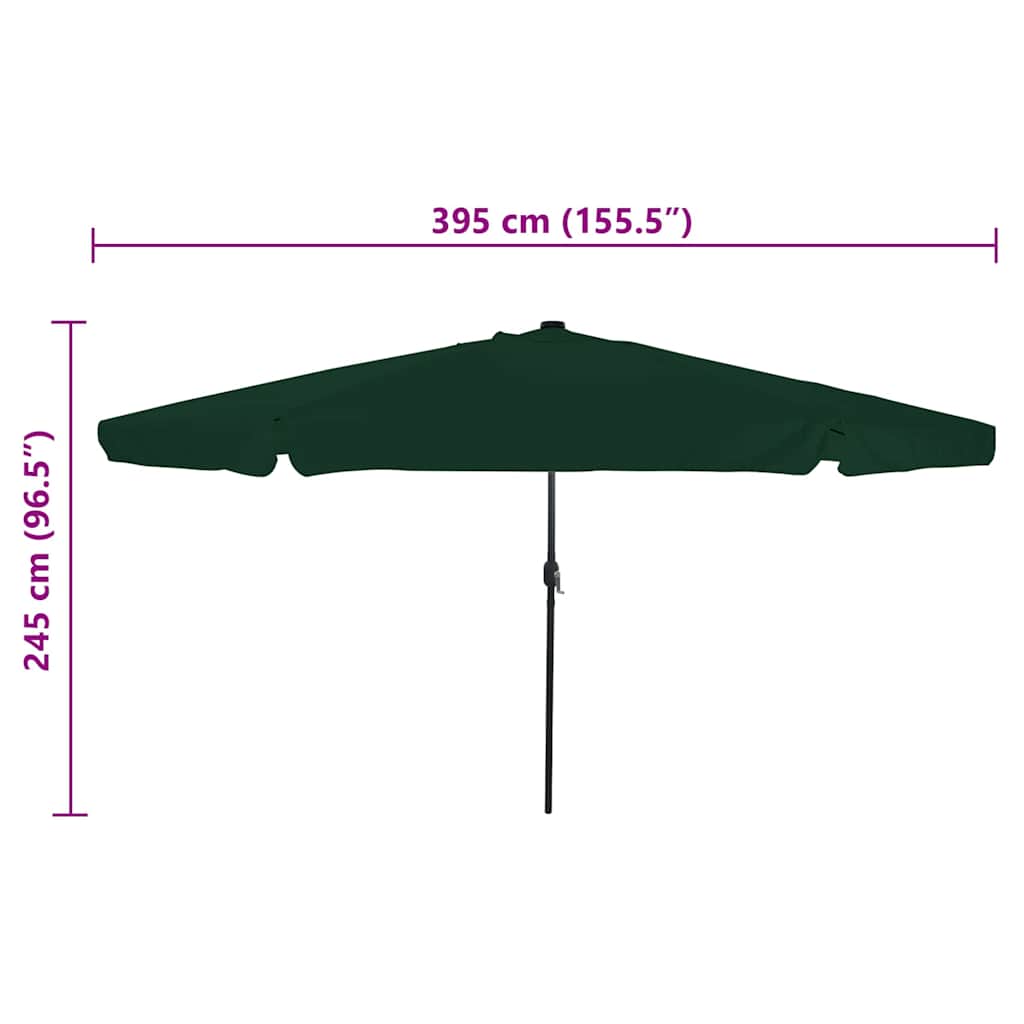 Parasol de Grădină Verde 395 x 395 x 245 cm Poliester
