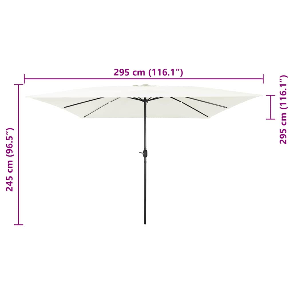 Parasol de Grădină Nisipiu 295 x 295 x 245 cm Poliester și oțel