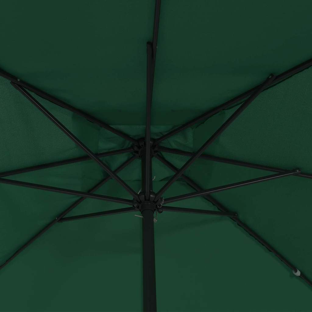 Parasol de Grădină Verde 295 x 295 x 245 cm Poliester și oțel