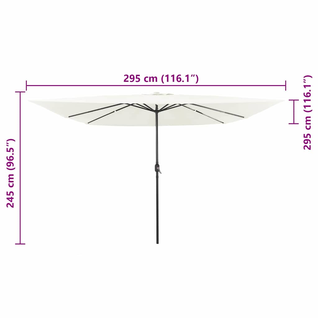 Parasol de Grădină Nisipiu 295 x 295 x 245 cm Poliester și oțel